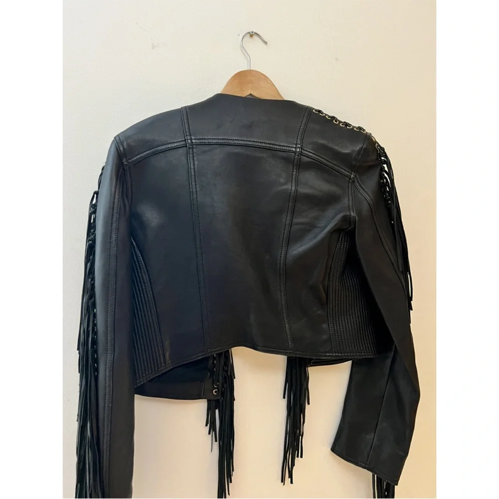 Balmain leather biker jacket 40French or medium US - Picture 2 of 6